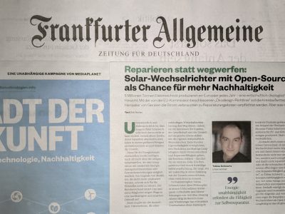 Reparieren statt wegwerfen: Solar-Wechselrichter mit Open-Source-Technik als Chance für mehr Nachhaltigkeit