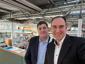Vorstandsvorsitzender des BVSC Mirko de Paoli und Beirat Oliver Doleski auf der BIMworld / CAFMworld 2025
