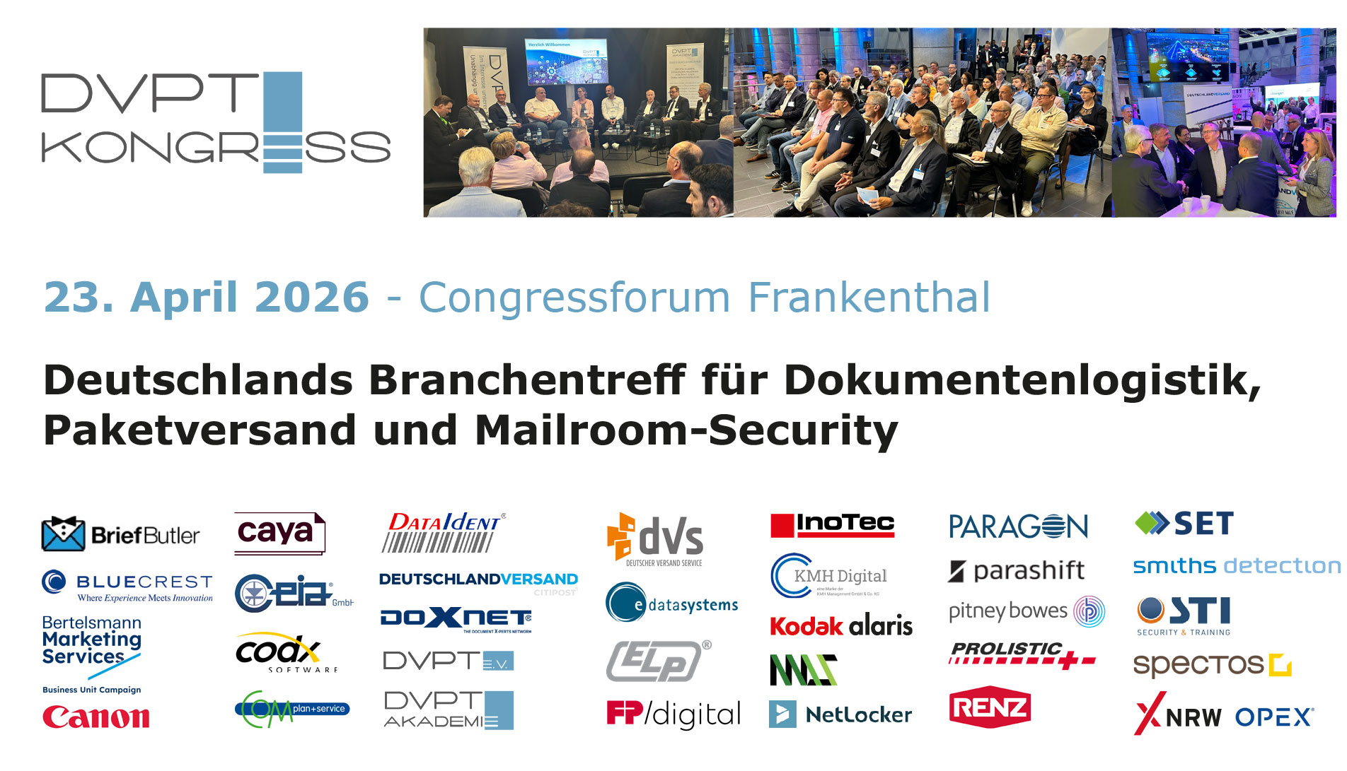 DVPT-Kongress - Deutschlands Branchentreff für Dokumentenlogistik, Paketversand und Mailroom-Security